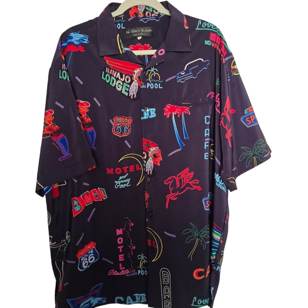 Via Ripatti Designs Graphic Button-Up Shirt
